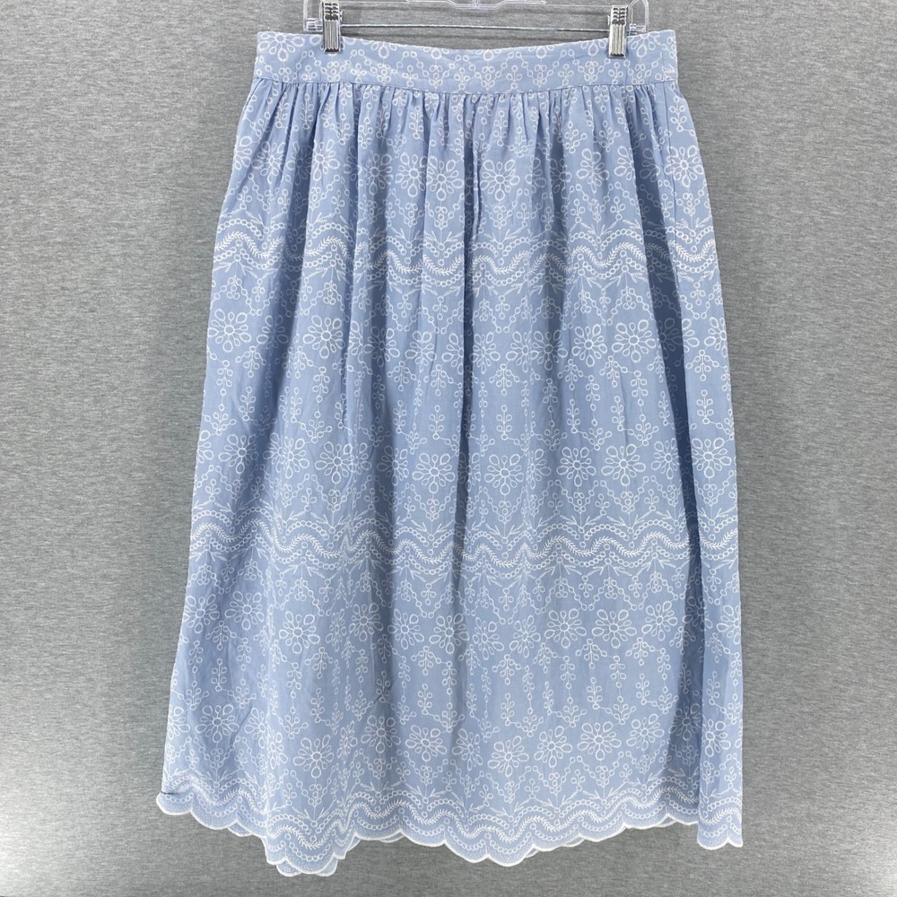 LOFT Blue and White Midi Skirt - Picture 2 of 9